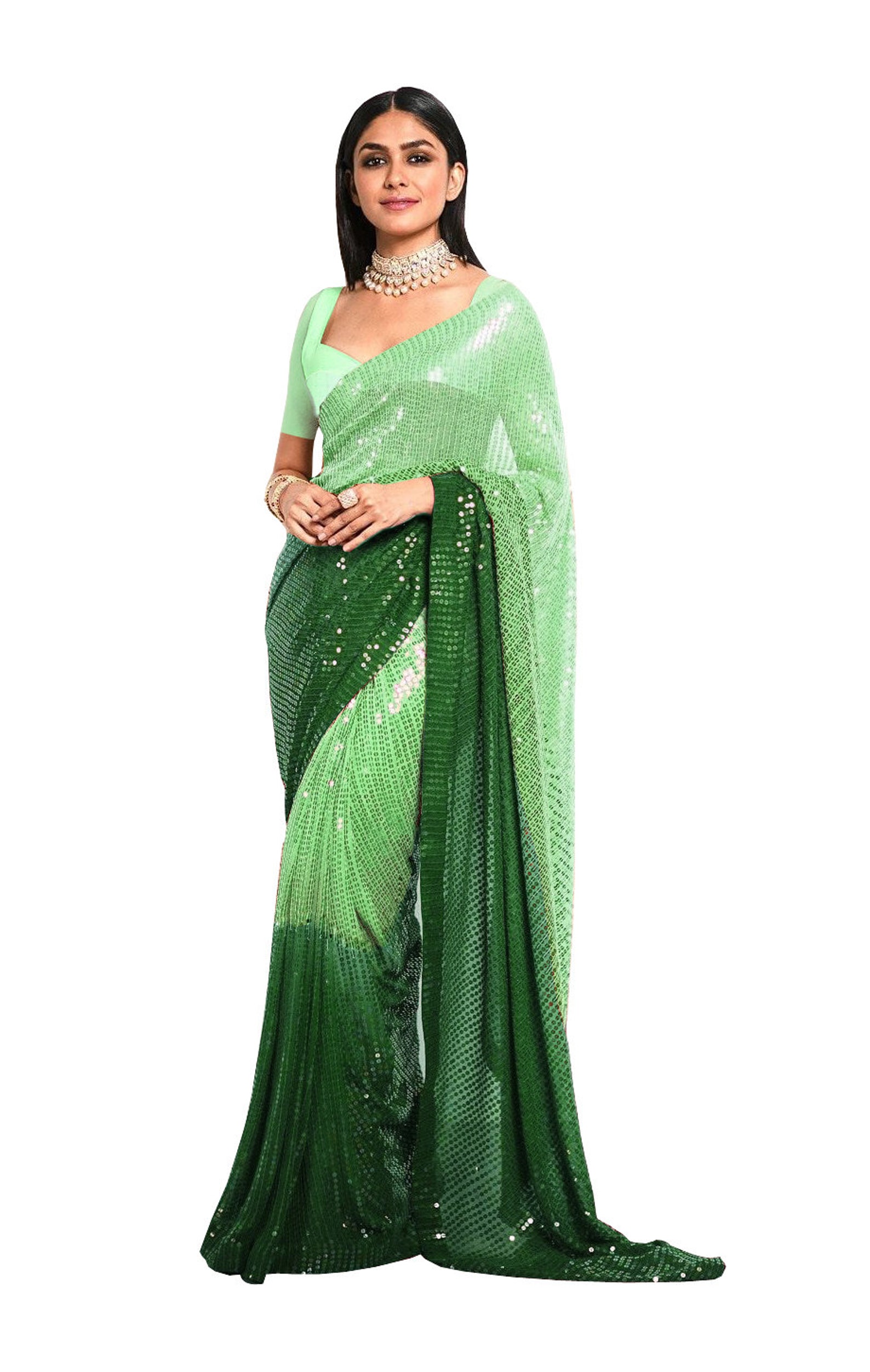 Indian Bollywood Designer Silk Saree with Full Sequence Work Etsy