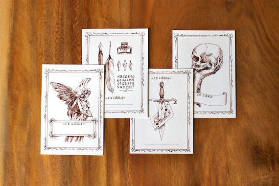 PDF Bookplates: Dark Academia Vintage Style