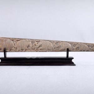 Swordfish Bill Marlin Hand Carved Ancient Elephant Engraved Indonesian Art Balinese Bone Sculpture Bone Engraved Artwork For Table Decor