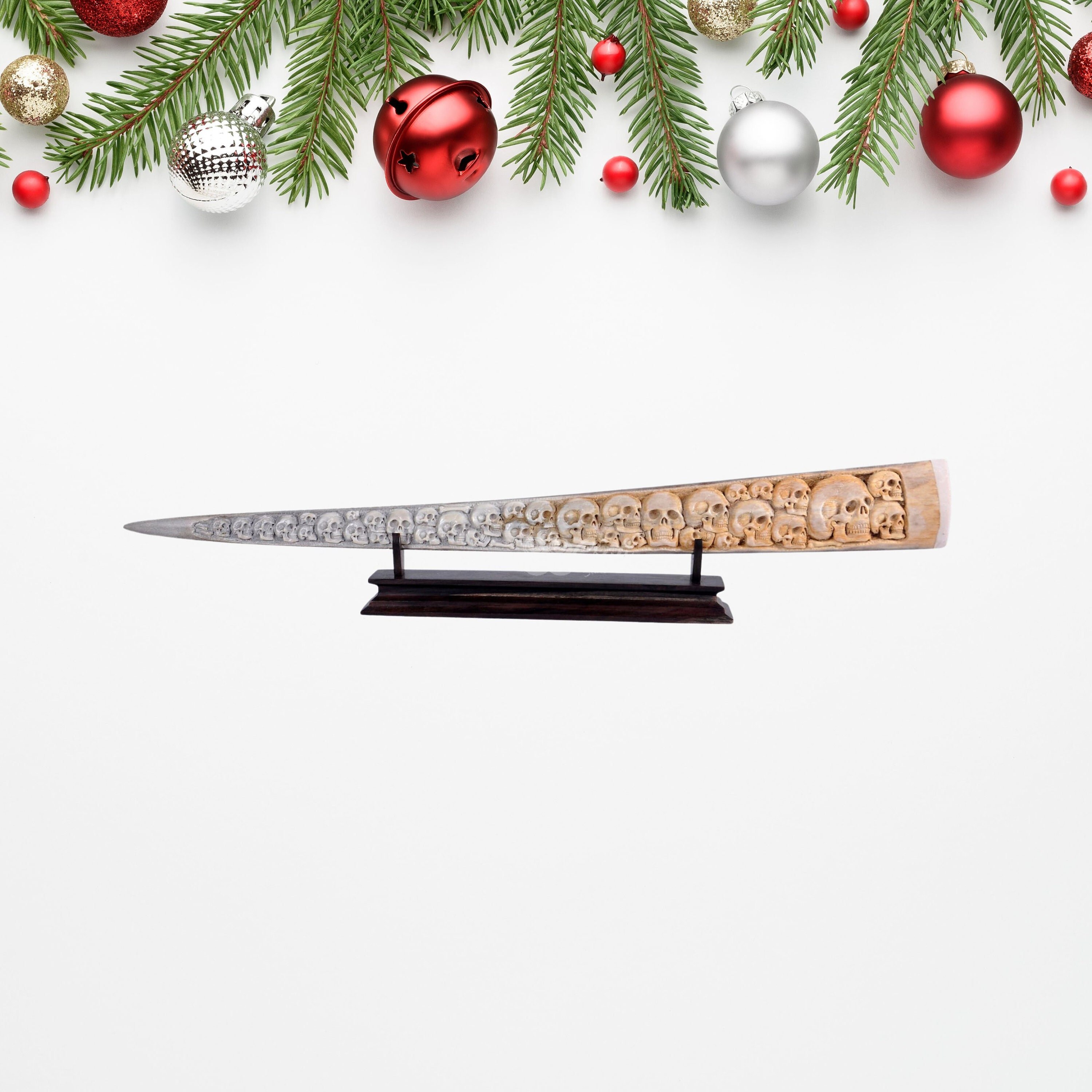 Swordfish Bill Marlin Hand Carved Skull Group Engraved Indonesian Art