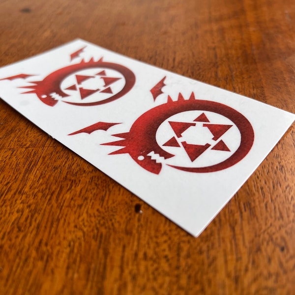 Temporary Tattoos for Cosplay Red Alchemist Ouroboros Deadly Sins