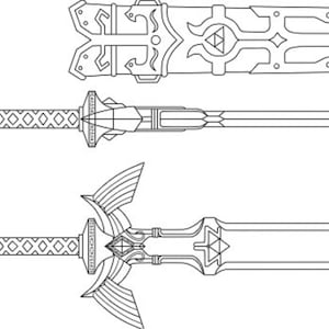 Fantasy Sword and Scabbard Digital Blueprint