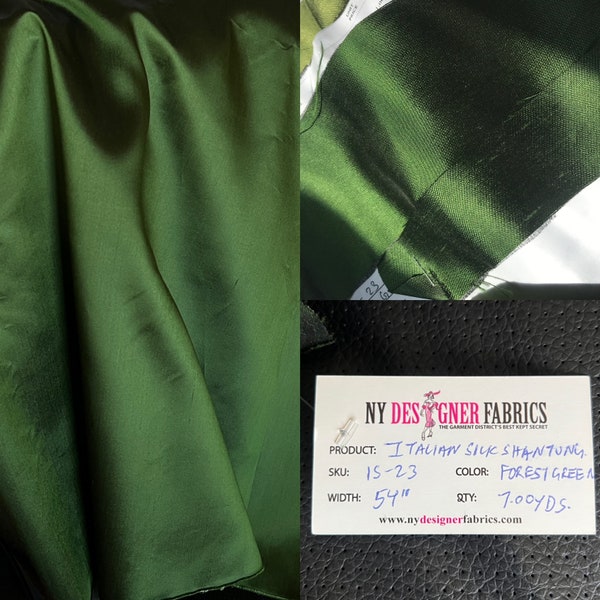 Kelly Green Italian Shantung Silk Fabric main image 0
