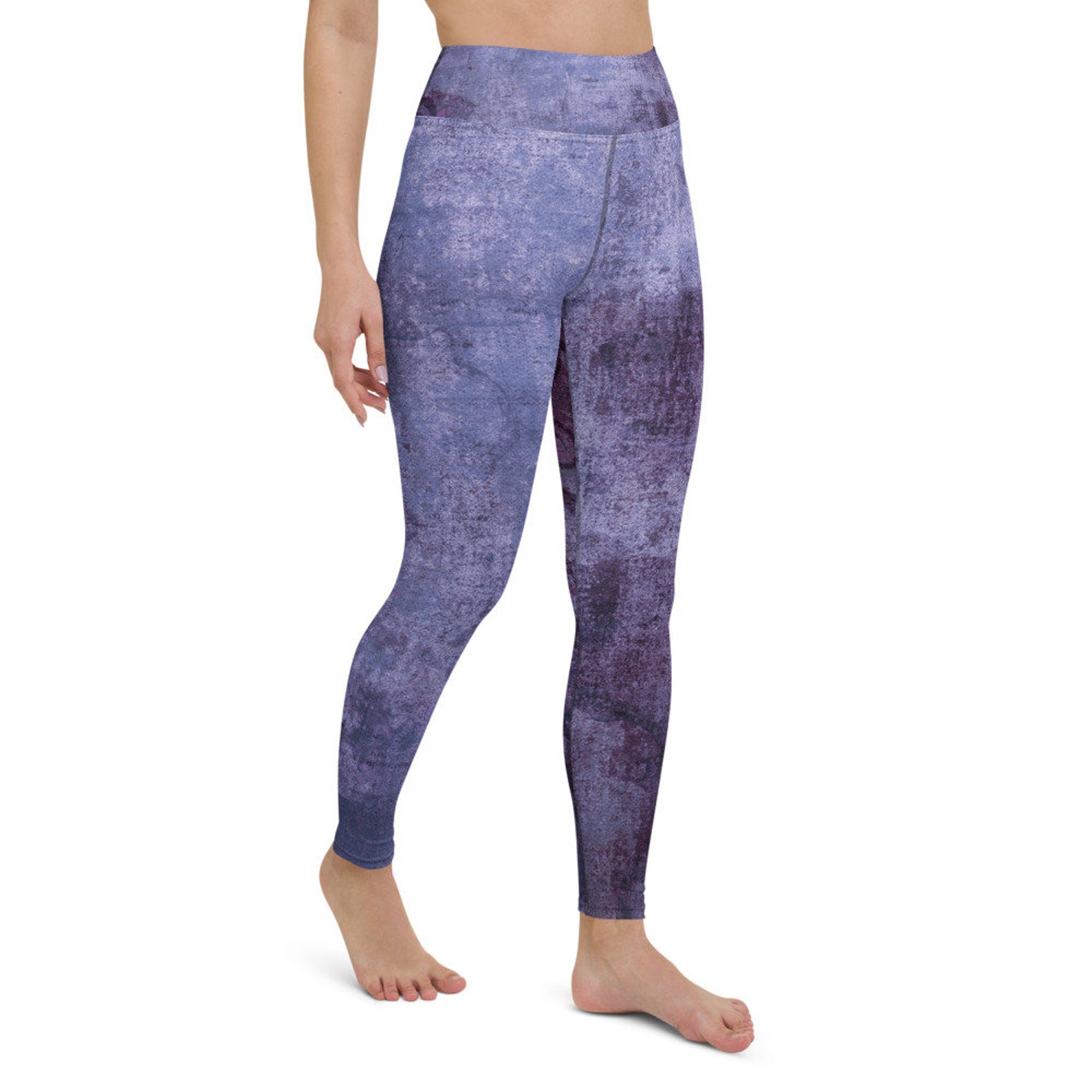 Indigo Violet Yoga High Waist Leggings Gym Sports Workout Etsy