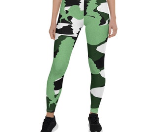 Camo Print Leggings, Yoga, Gym, Sports, Workout Leggings, Activewear, Women's Fitness Clothing, Matching Sports Bra