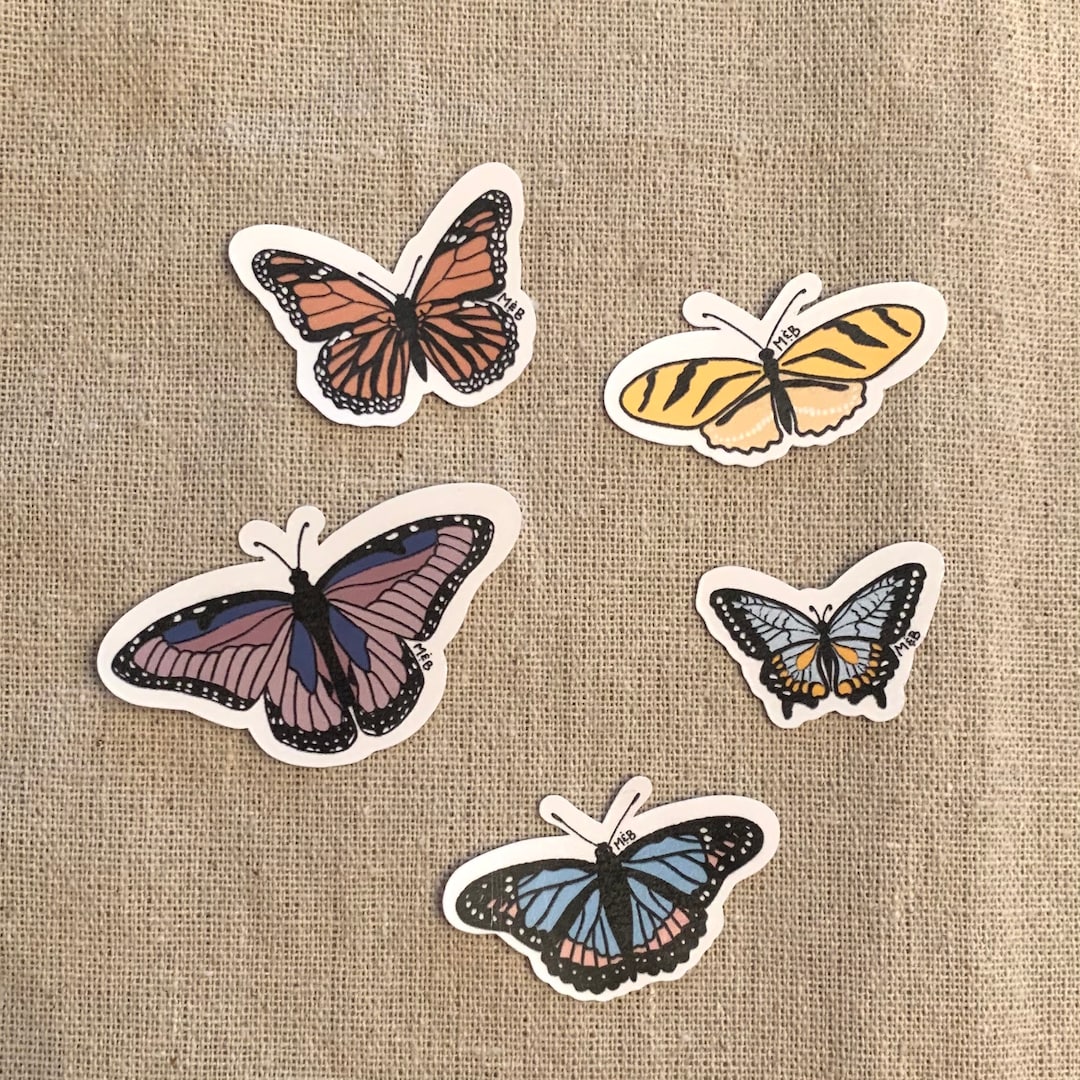 Butterfly Sticker Pack | Colorful | Waterproof Sticker - Etsy