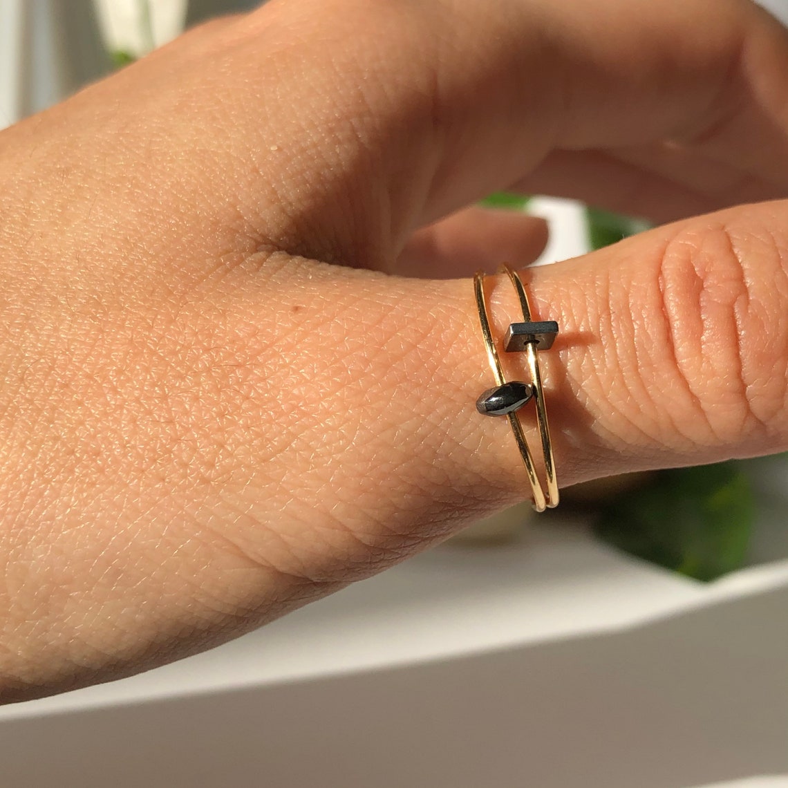 Hematite soulmate ring twin flame Etsy