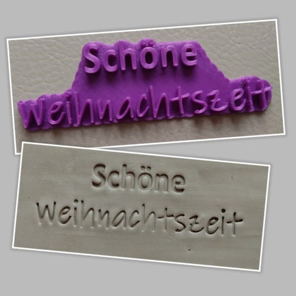 Tonstempel Keramikstempel Schrift Schöne Weihnachtszeit