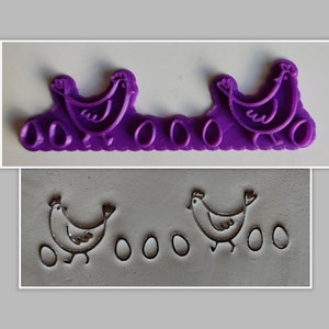 Tonstempel Keramikstempel Hühnerparade