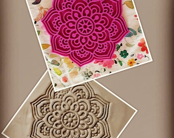 Tonstempel Keramikstempel Mandala Blüte-5  10cm / 14cm / 18cm