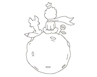 The Little Prince, The Little Prince Poster Svg, The Little Prince Silhouette, Nursery Art, Le Petit Prince Art, Art for Kids Wall