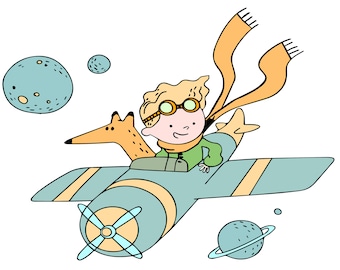 The Little Prince, The Little Prince Poster Svg, The Little Prince Silhouette, Nursery Art, Le Petit Prince Art, Art for Kids Wall