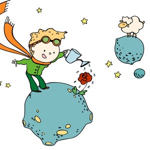 Il Piccolo Principe, Il Piccolo Principe Poster Svg, La Silhouette del Piccolo Principe, Arte dell'asilo nido, Arte Le Petit Prince, Arte per bambini