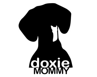 Doxie SVG, Doxie Mom SVG, Weiner dog, Layered cut file, cutting file, Animal vector, Pet clipart, Silhouette Cricut, T-shirt Vinyl, Sticker