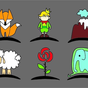 The Little Prince SET, The Little Prince Poster SET Svg, The Little Prince Silhouette, Nursery Art, Le Petit Prince Art, Art for Kids Wall