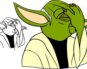 Jedi, Yoda, Yodalorian, Yodasvg, Jedi Svg, Silhouette, Baby Jedi Clipart, Baby Stitch Png, Cut File für Vinyl, Aufkleber, Cricut,