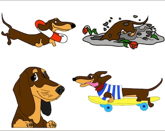 Dog svg, Duchshund SVG, Doxy, Layered cut file, cutting file, Animal vector, Pet clipart, Silhouette Cricut, T-shirt Vinyl, Sticker