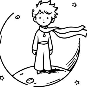 Il Piccolo Principe, Il Piccolo Principe Poster Svg, La Silhouette del Piccolo Principe, Arte dell'asilo nido, Arte Le Petit Prince, Arte per bambini