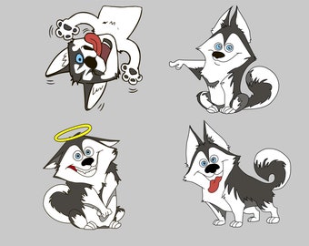 Hunde svg, Husky SVG, Husky Hund, Layered Cut Datei, Schneidedatei, Tier Vektor, Haustier Clipart, Silhouette Cricut, T-Shirt Vinyl, Sticker