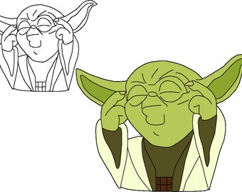 Jedi, Yoda, Yodalorian, Yodasvg, Jedi Svg, Silhouette, Baby Jedi Clipart, Baby Stitch Png, Cut File für Vinyl, Aufkleber, Cricut,
