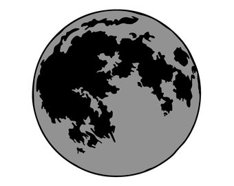 Moon, Full Moon Svg, Full Moon Silhouette, Clipart, Png, Cut File For Vinyl, Decal, Cricut,