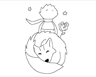 The Little Prince, The Little Prince Poster Svg, The Little Prince Silhouette, Nursery Art, Le Petit Prince Art, Art for Kids Wall