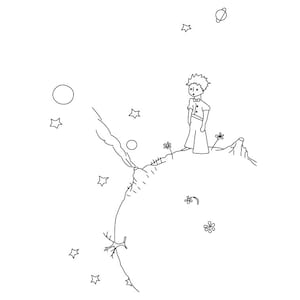 The Little Prince, The Little Prince Poster Svg, The Little Prince Silhouette, Nursery Art, Le Petit Prince Art, Art for Kids Wall