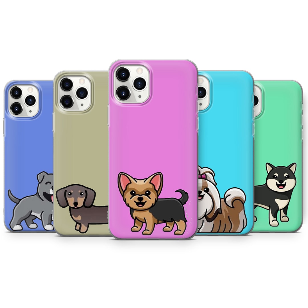 Cute Dogs Phone Case, Art, Cover for iPhone 7, 8, XS, XR, 11 Pro & Samsung S10 Lite, S20, A40