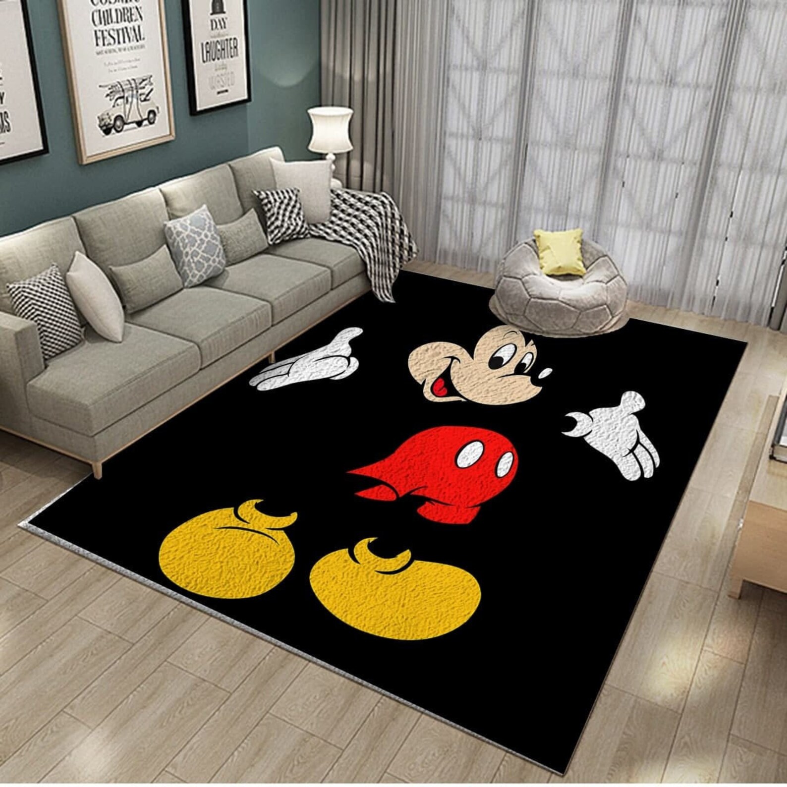 Stunning Disney Mickey Mouse Square Rug Home Decor Carpet Etsy