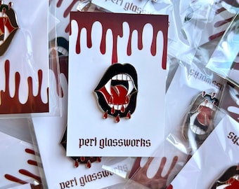 Vampire Teeth Enamel Pin