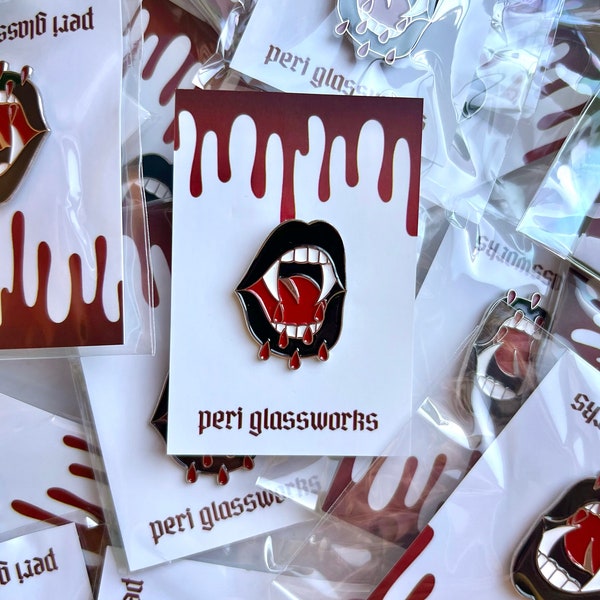 Vampire Teeth Enamel Pin