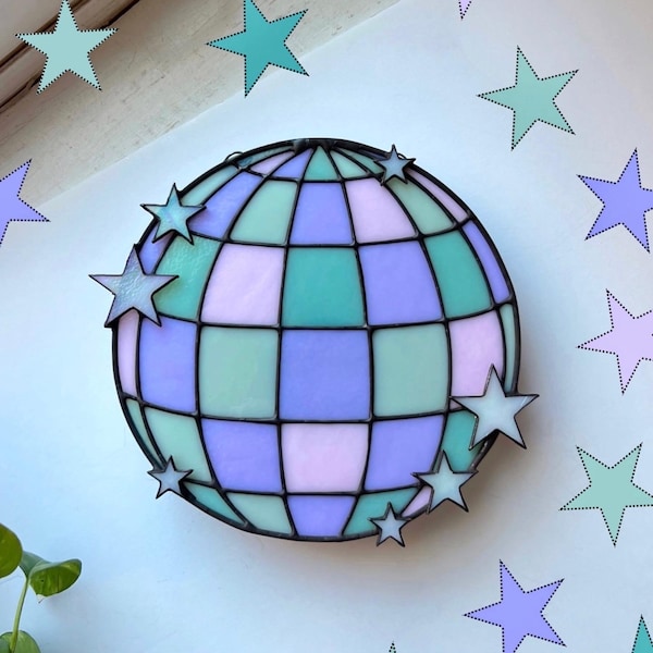 PRE ORDER* Pastel Disco Ball Stained Glass