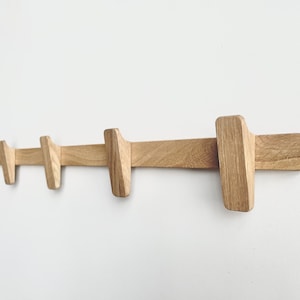 Wall coat rack SMILLA solid oak various lengths and colors available