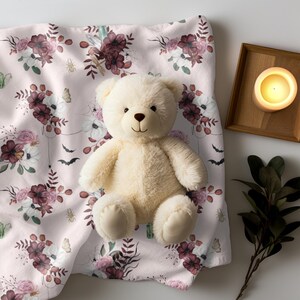 Pastel Goth baby blanket | Gothic Blanket | Gothic Nursery | floral | baby shower gift | Aesthetic Nursery | baby boy gift | newborn gift