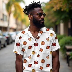 Dungeons and Dragons Hawaiian Shirt | RPG Button-up | Gamer Vacation Wear | Nerdy Summer | Fantasy Button Down | Geeky Apparel | Dm Gift