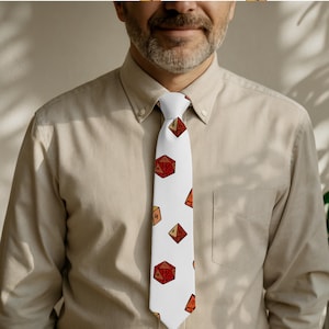 Dungeons and Dragons Tie | DnD Accessories | Gamer Attire | Nerdy Gift for Him | Dungeon Master Accessory | Wedding Wear |Geeky Office Style