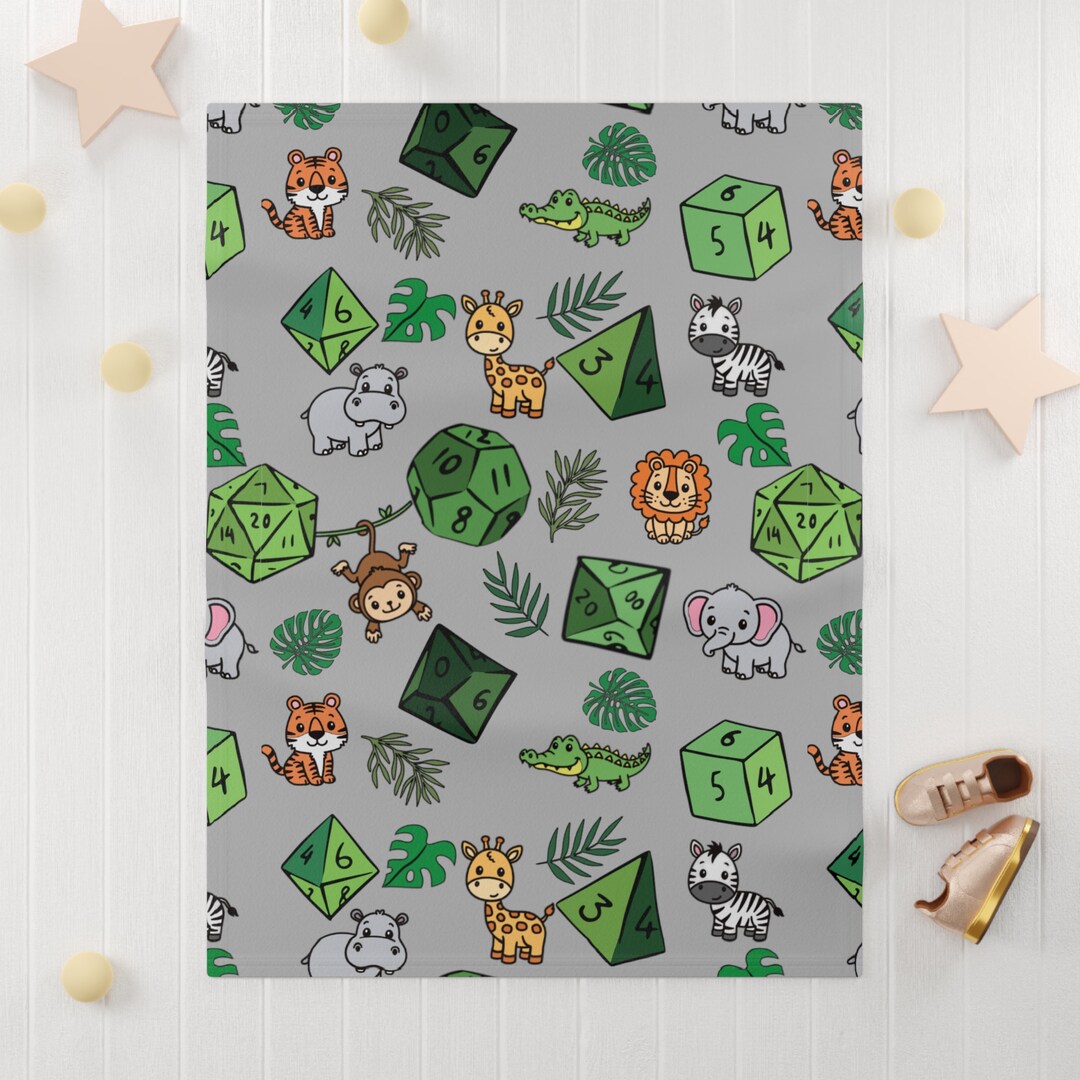 Dnd Dice Baby Blanket Dnd Dungeons and Dragons Safari Etsy