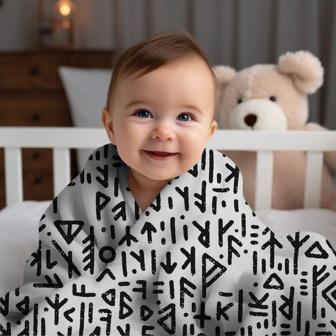 Goth Baby Blanket Gothic Blanket Gothic Nursery Runes Baby Shower Gift