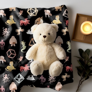 DnD Baby Blanket: Dungeons and Dragons Accessories, Baby Shower Gift, Nursery Decor
