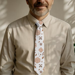Dungeons and Dragons Tie | DnD Accessories | Gamer Attire | Nerdy Gift for Him | Dungeon Master Accessory | Wedding Wear |Geeky Office Style