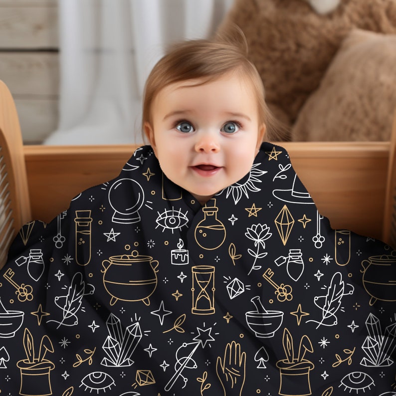 Witch Baby Blanket Gothic Blanket Goth Nursery Goth Blanket Throw