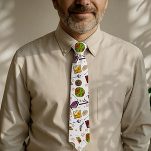 Dungeons and Dragons Tie | DnD Accessories | Gamer Attire | Nerdy Gift for Him | Dungeon Master Accessory | Wedding Wear |Geeky Office Style