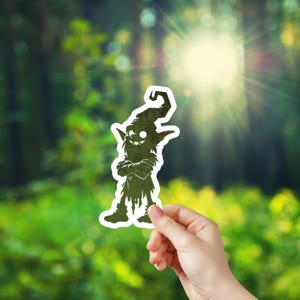 Goblin Sticker | forest imp | swamp creature |  folklore | fantasy | goblincore | druid | dnd | forest guardian | waterproof vinyl decal