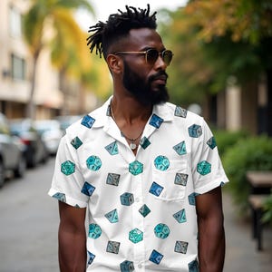 Dungeons and Dragons Hawaiian Shirt | RPG Button-up | Gamer Vacation Wear | Nerdy Summer | Fantasy Button Down | Geeky Apparel | Dm Gift