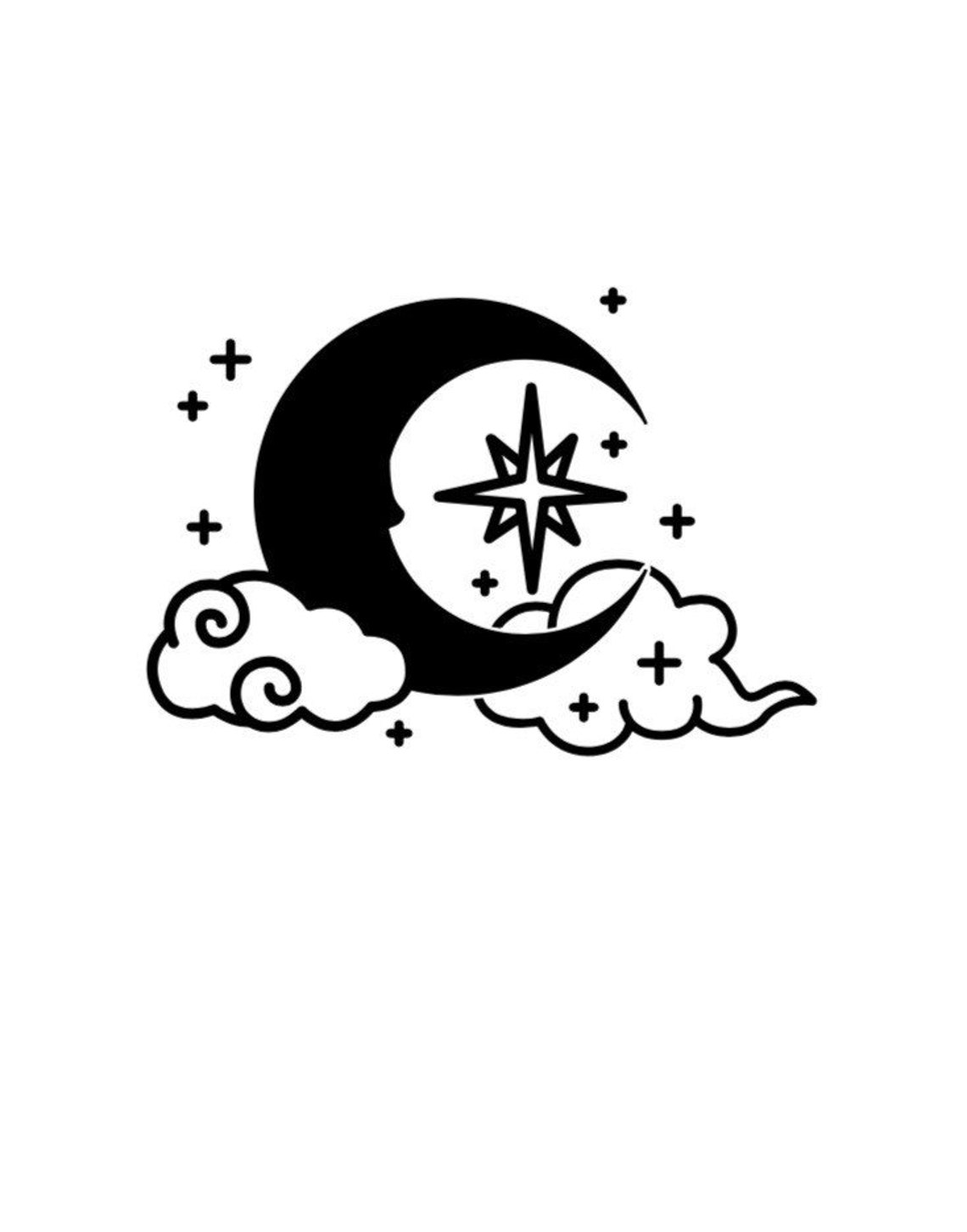 Moon Decal Night Sky Decal Moon Sticker Night Sky | Etsy