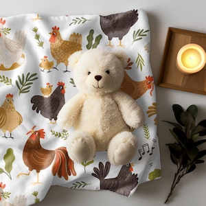 Huhn Baby Decke, Samt Plüsch werfen, Kinderzimmer Dekor, Baby-Dusche-Geschenk, Kuschelige Kinder Decke, Tierliebhaber Bettwäsche, Bauernhof