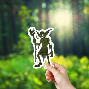 Goblin Sticker | forest imp | swamp creature |  folklore | fantasy | goblincore | druid | dnd | forest guardian | waterproof vinyl decal