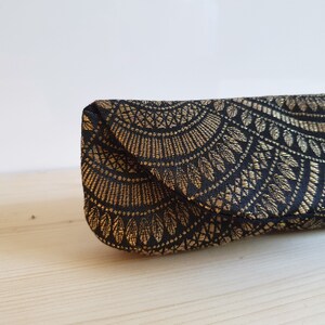 Etui à lunettes Jacquard doré et noir Fait main en France image 3