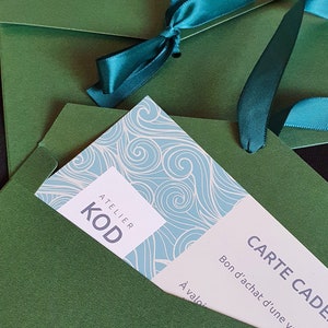 Carte cadeau à offrir bon d'achat à utiliser sur le site Atelier KOD image 1