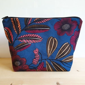 Grande trousse de toilette femme - trousse imperméable bleu nuit - Cadeau pour voyageur